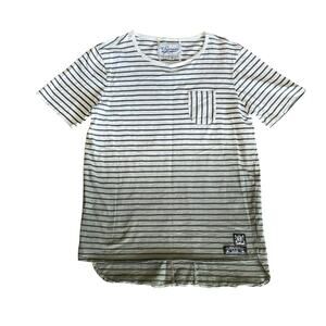 Square Zero White to Green Ombre Striped Pocket T-shirt  LARGE Casual Summer
